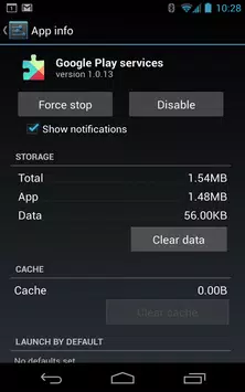 Google Play services screen 1